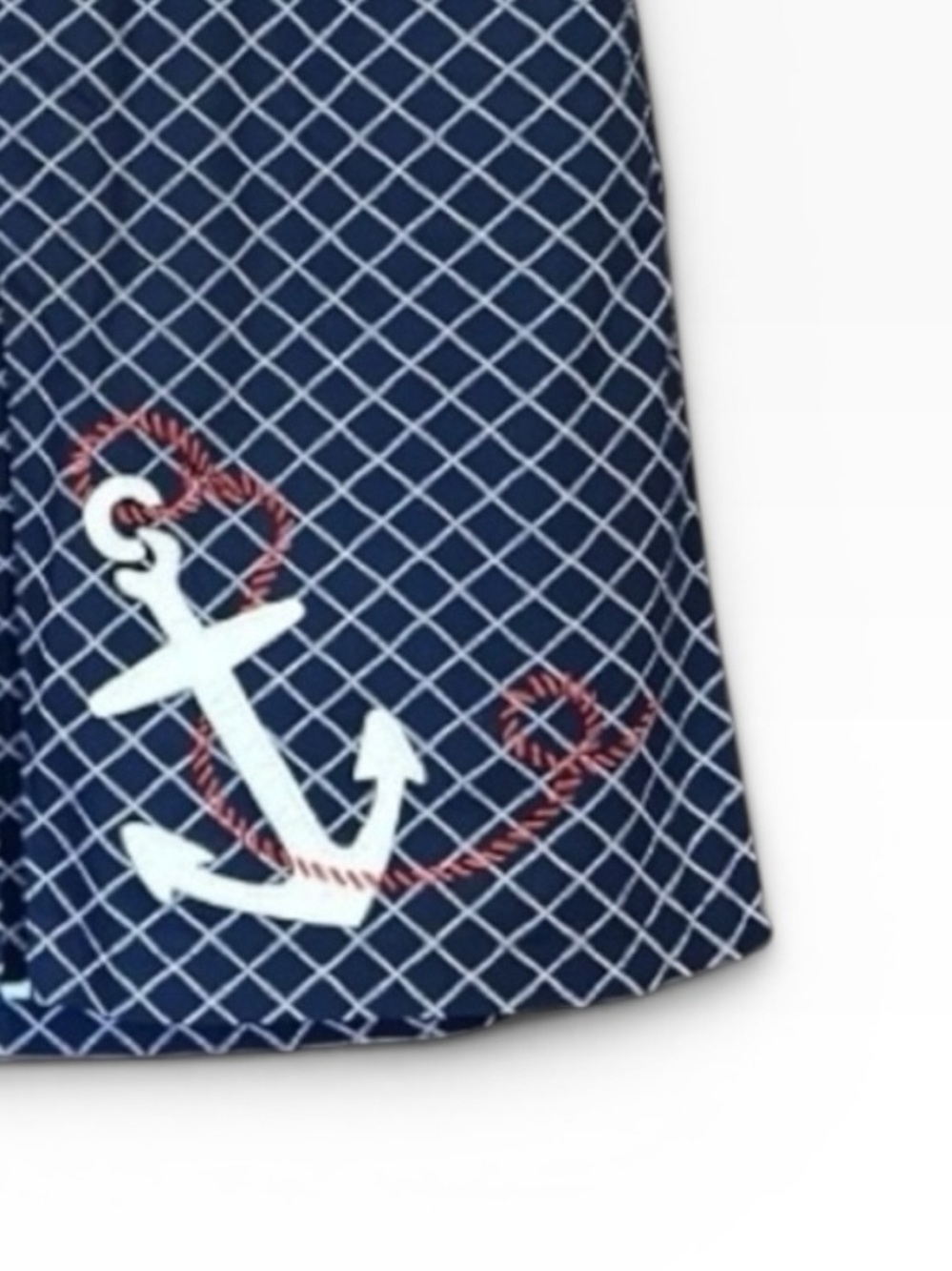 L.L. Bean Pleated Nautical Sailor Anchor Plaid Blue  A-Line Skirt Size 10 NWT - Picture 3 of 6